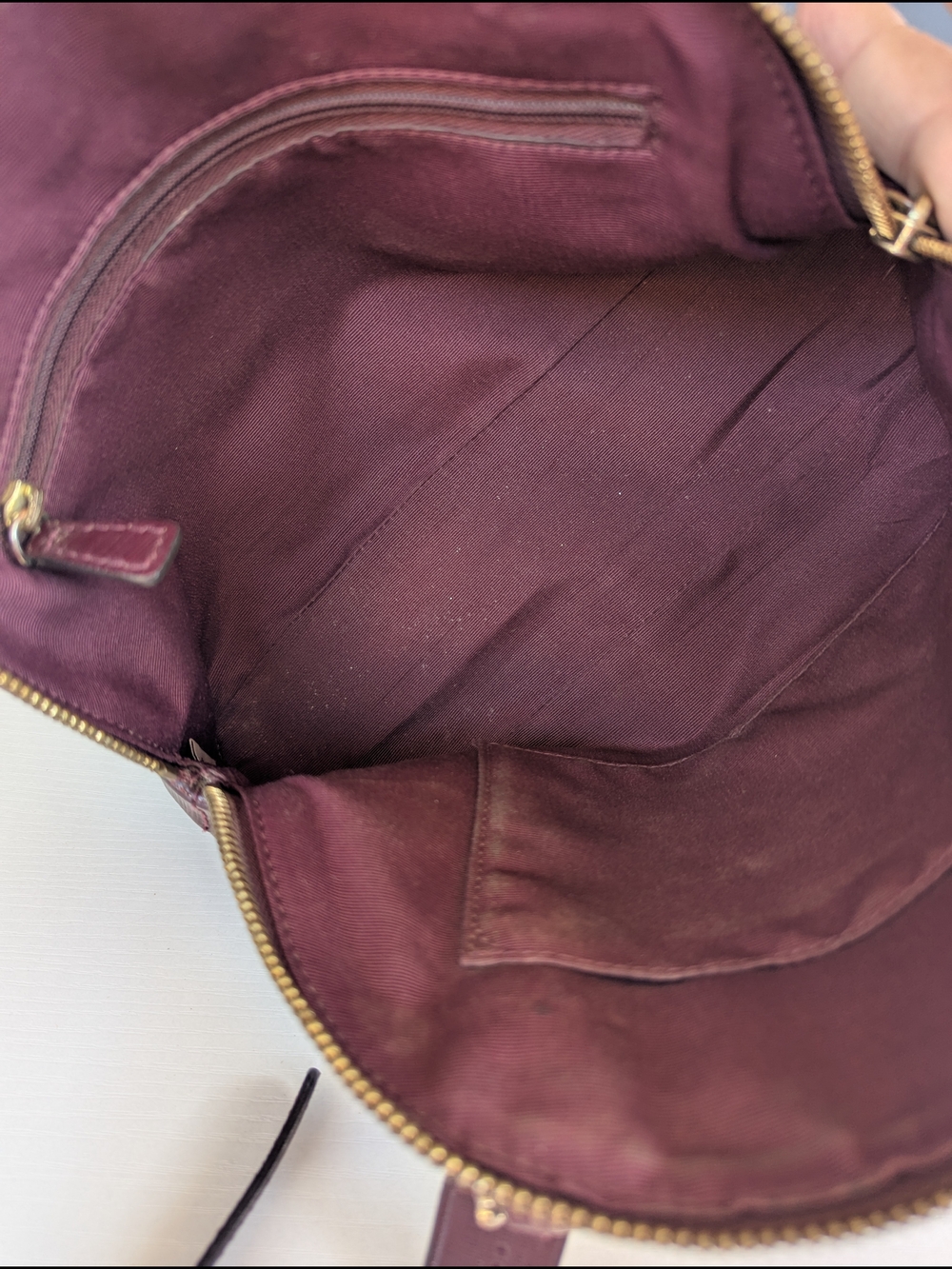 COACH Pebbled Leather Satchel Handbag in Wine - Picture 10 of 12